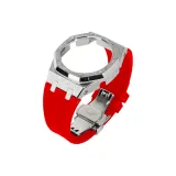 5 Броги Серебряный корпус + Красный ремешок + Серебряная застежка-бабочка