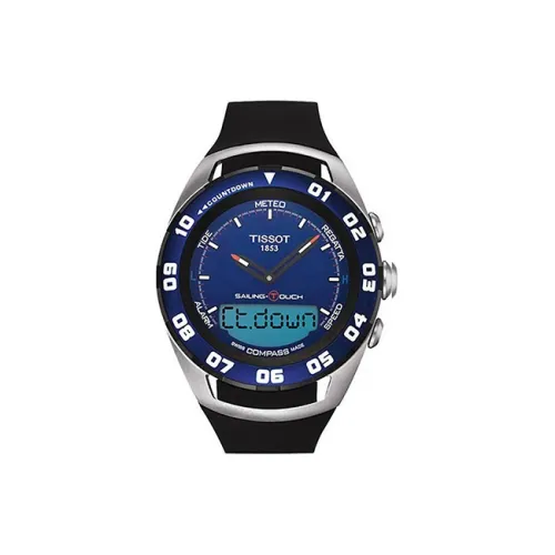 TISSOT Тачскрин T Touch Collection Кварцевый механизм Мужские часы Часы 45 мм Синий циферблат