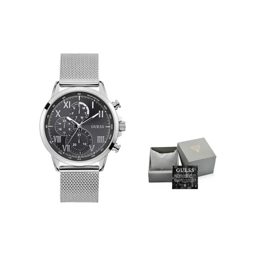 GUESS Business Collection Мужские часы Кварцевый механизм Ремешок из нержавеющей стали 44 мм Черный циферблат Часы W1310G1