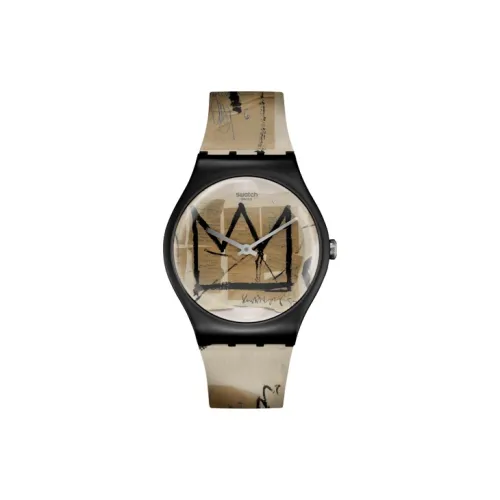 Swatch Quartz Механизм Унисекс Часы 41 мм Кофейный Циферблат Часы Пластиковый Корпус Часы Силиконовый Ремешок