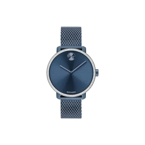 MOVADO Bold Collection Кварцевый механизм Женские часы 34 мм Синий циферблат Корпус из нержавеющей стали Ремешок из нержавеющей стали