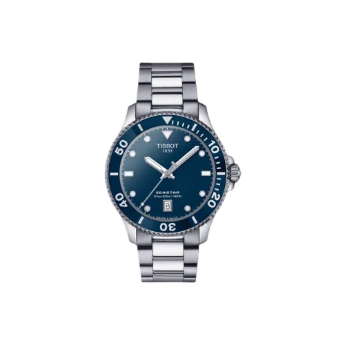 TISSOT Starfish Collection Кварцевый механизм Мужские часы Циферблат Синий Корпус из Нержавеющей стали Ремешок из стали