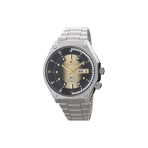 ORIENT Автоматический Механический Механизм Нержавеющая Сталь Ремешок Часы 41,7 Мужские Часы Черный Циферблат