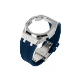 5 Броги Серебряный корпус + Синий ремешок + Серебряная застежка-бабочка