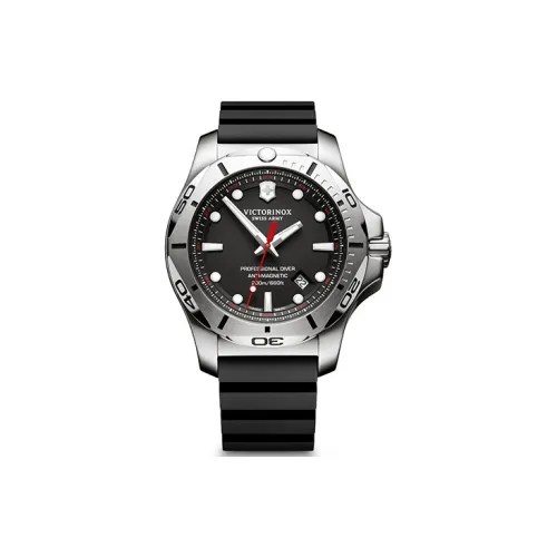 VICTORINOX Кварцевый механизм Мужские часы Часы 45 мм Черный циферблат Корпус из нержавеющей стали Резиновый ремешок 241733