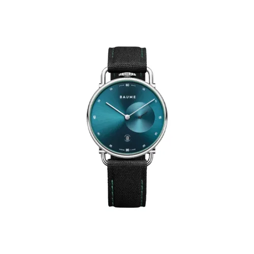 Baume Mercier BAUME Collection Кварцевый механизм Мужские часы Часы 41 мм Синий циферблат Корпус из нержавеющей стали Хлопковый ремешок