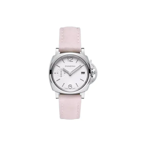 PANERAI Автоматический Механический Механизм Женские Часы 38 мм Белый Циферблат Нержавеющая Сталь Корпус Нейлоновый Ремешок