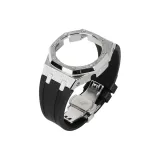 5 Броги Серебряный корпус + Черный ремешок + Серебряная застежка-бабочка