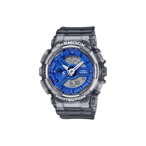 CASIO Кварцевый механизм Смольный ремешок Часы Женские Синий циферблат GMA S110TB 8A