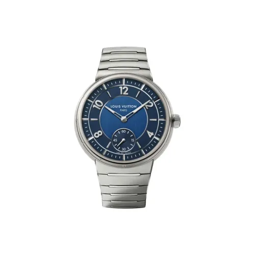 LOUIS VUITTON Мужские наручные часы Автоматический механический механизм ремешок из нержавеющей стали синий циферблат