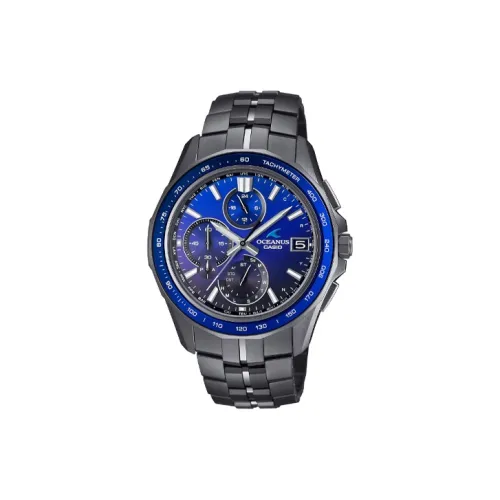 CASIO OCEANUS Коллекция Кварцевый механизм Титан Ремешок Часы Мужские Синий Циферблат OCW S7000B 2AJF