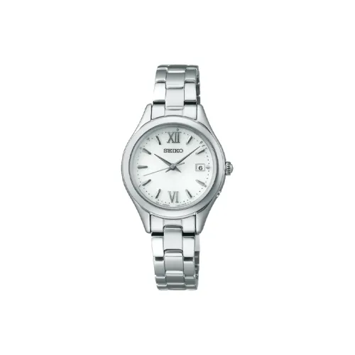 SEIKO Солнечный механизм нержавеющая сталь ремешок 28,3 мм женские часы белый циферблат SWFH131