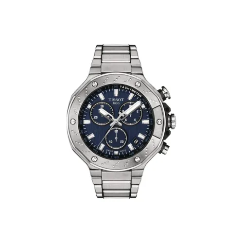 TISSOT Sports Collection Кварцевый механизм Мужские часы Часы 45 мм Синий циферблат Корпус из нержавеющей стали Стальной ремешок