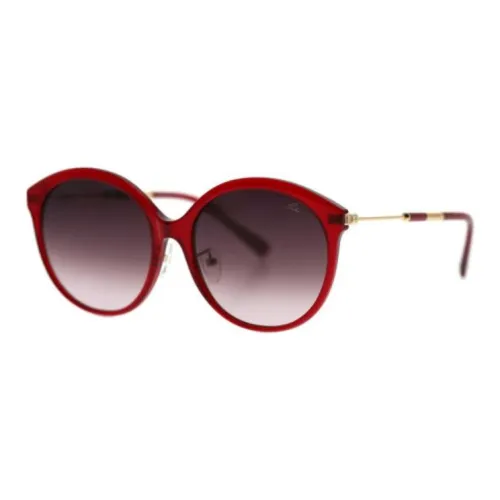 PORTS Металл Пластик Оправа Круглые Солнцезащитные очки Женские Красный