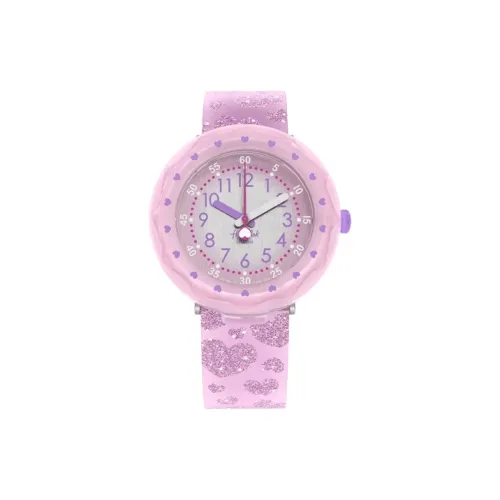 SWATCH Flik Flak Feifei Series Кварцевый механизм Детские часы 36,7 мм Розовый циферблат