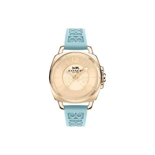 COACH BOYFRIEND Collection Наручные часы Кварцевый механизм Резиновый ремешок Золотой циферблат Женские часы 14503979