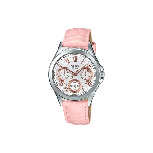 CASIO Standard Series Кварцевый механизм Естественная кожа Ремешок Часы Женские Белый циферблат