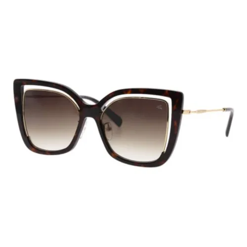 PORTS Пластиковая оправа Бабочка Солнцезащитные очки Женские Коричневый