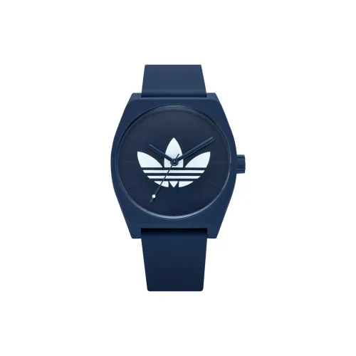 Adidas Женские часы Кварцевый механизм Силиконовый ремешок Синий циферблат Z10326300