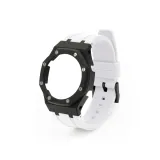 Carbon Fiber Черные Чехлы для часов + Белый Ремешок