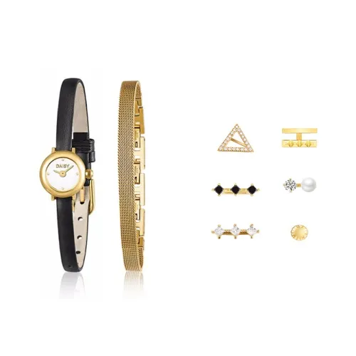 DAISY BEAUTY Наручные часы Кварцевый механизм Натуральная кожа Ремешок 15 Белый циферблат Женские часы DB DWW005 H