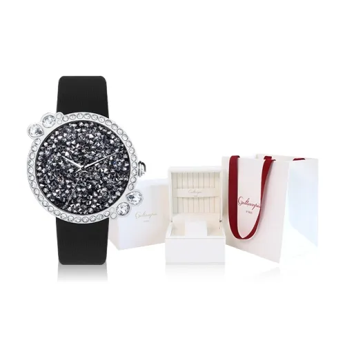 GALTISCOPIO Galaxy Collection Женские часы Кварцевый механизм Естественная кожа Ремешок Черный циферблат BRSZBS001BLS