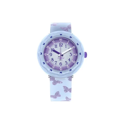SWATCH Flik Flak Feifei Series Кварцевый механизм Детские часы 36,7 мм Фиолетовый циферблат