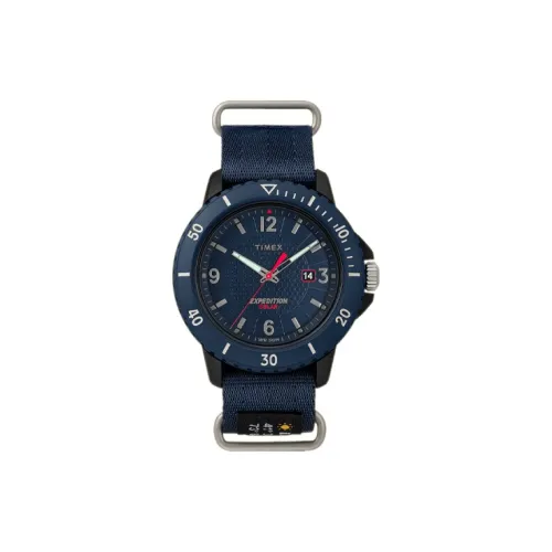 TIMEX Expedition Series Мужские часы Солнечный кварцевый механизм Тканевый ремешок 45 мм Синий циферблат