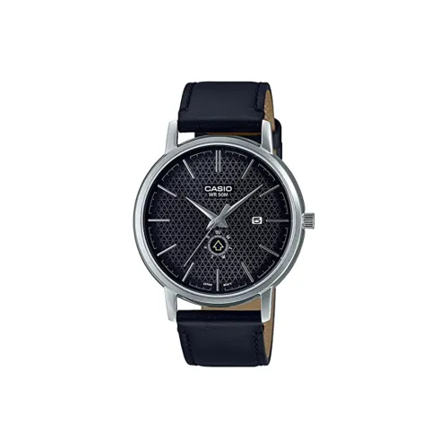 CASIO Standard Series Кварцевый механизм Кожаный ремешок Часы Мужские Черный циферблат MTP B125L 1AVDF