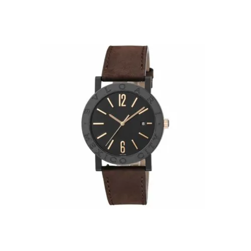 BVLGARI Series Наручные часы Автоматический Механический Механизм Кожаный Ремешок 41 мм Черный Циферблат Мужские часы BB41BTDLCCL MEXICO