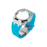 5 Броги  
Серебряный корпус + Далекий Небесный Лазурь  
Ремень + Серебряная Застежка-бабочка