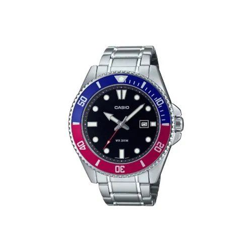 CASIO MDV 107 Collection Кварцевый механизм нержавеющая сталь ремешок часы для мужчин черный циферблат