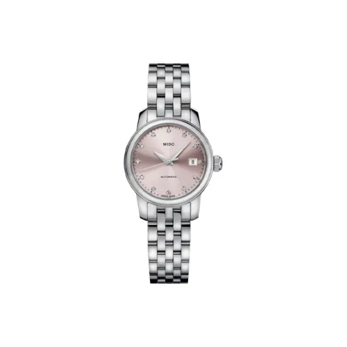 MIDO Автоматический Механический Movement Женские Baroncelli Часы 25 мм Розовые