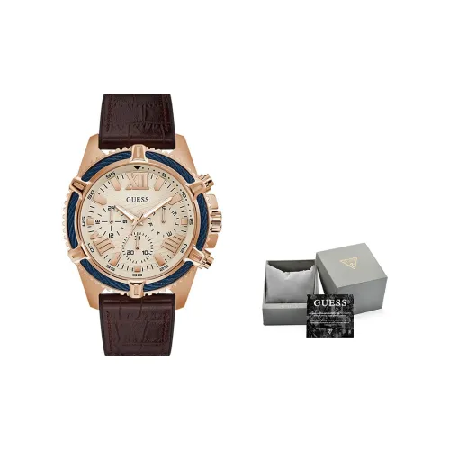 GUESS Мужские часы Кварцевый механизм Силиконовый ремешок 48 мм Белый циферблат Часы GW0053G4