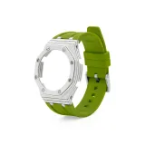 Carbon Fiber White Watch Cases + Light Green Strap  
Углеродное волокно Белые Чехлы для часов + Светло-зеленый Ремешок