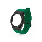 Carbon Fiber Black Watch Cases + Green Strap  
Углеродное волокно Черные Чехлы для часов + Зеленый Ремешок