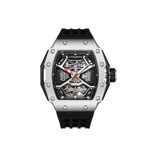 HANBORO Механические Мужские Часы 55мм*43мм*15мм Черные