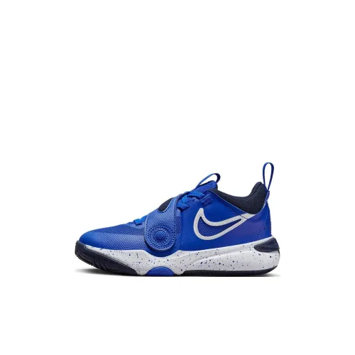 Nike Team Hustle D 11 Slip-Resistant Abrasion-Resistant Low Top Children's Basketball Shoes Blue Children's