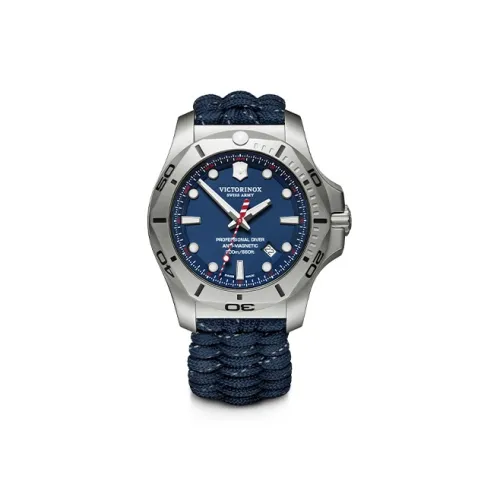 VICTORINOX Кварцевый механизм Мужские часы Часы 45 мм Синий циферблат Корпус из нержавеющей стали Тканевый ремешок 241843