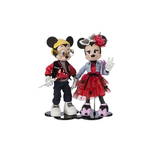 Disney Романтический Милый Микки Маус Минни Маус Фигурка Набор в Коробке Масштабные Фигурки