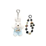 Трикотажный кролик, штаны с подтяжками - белый + цепь + подарочная сумка + поздравительная открытка