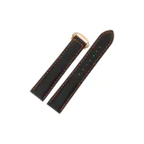 Чёрный с апельсиновым швом [пряжка розового золота]