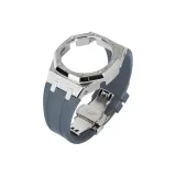 5 Броги Серебряный корпус + Серый ремешок + Серебряная застежка-бабочка