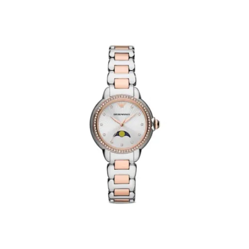 EMPORIO ARMANI Women's Watch Кварцевый механизм ремешок из нержавеющей стали 32 мм белый циферблат
