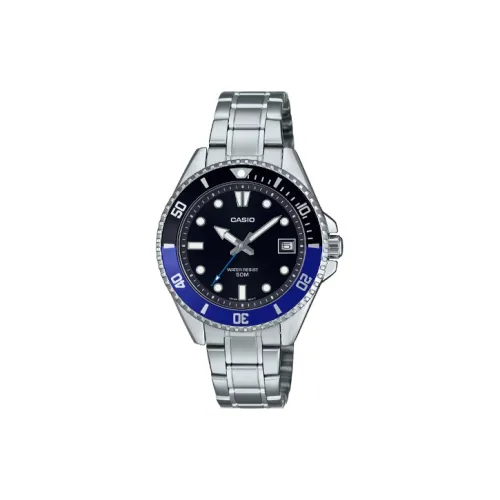 CASIO MDV 10D Collection Кварцевый механизм часы с ремешком из нержавеющей стали женские часы черный циферблат