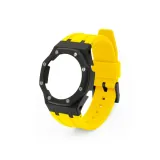 Carbon Fiber Черные Чехлы для часов + Желтый Ремешок