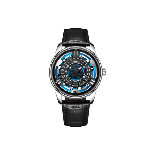 HAEMMER Автоматический механический механизм натуральная кожа ремень мужские часы циферблат с открытым механизмом