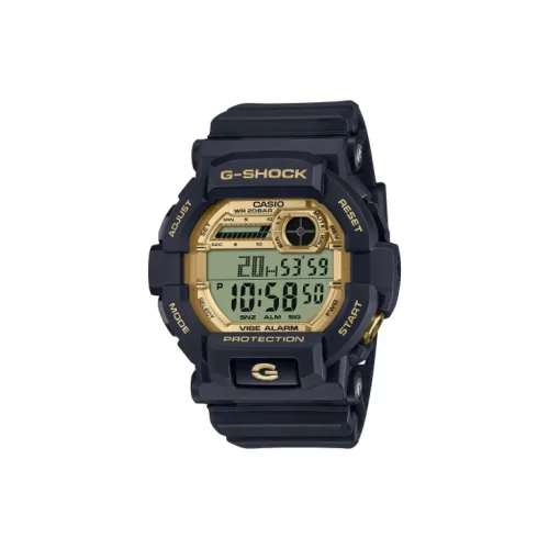 CASIO DIGITAL Collection Disk GD 350 Кварцевый механизм Смольный ремешок Часы Мужские Циферблат Золото