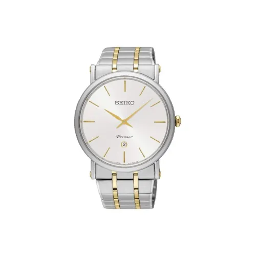 SEIKO Кварцевый механизм нержавеющая сталь ремешок часы 40 мм мужской белый циферблат модель SKP400P1