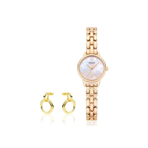 A.b.art Кокосовое молоко Маленькие круглые часы Наручные часы Кварцевый механизм Ремешок из нержавеющей стали